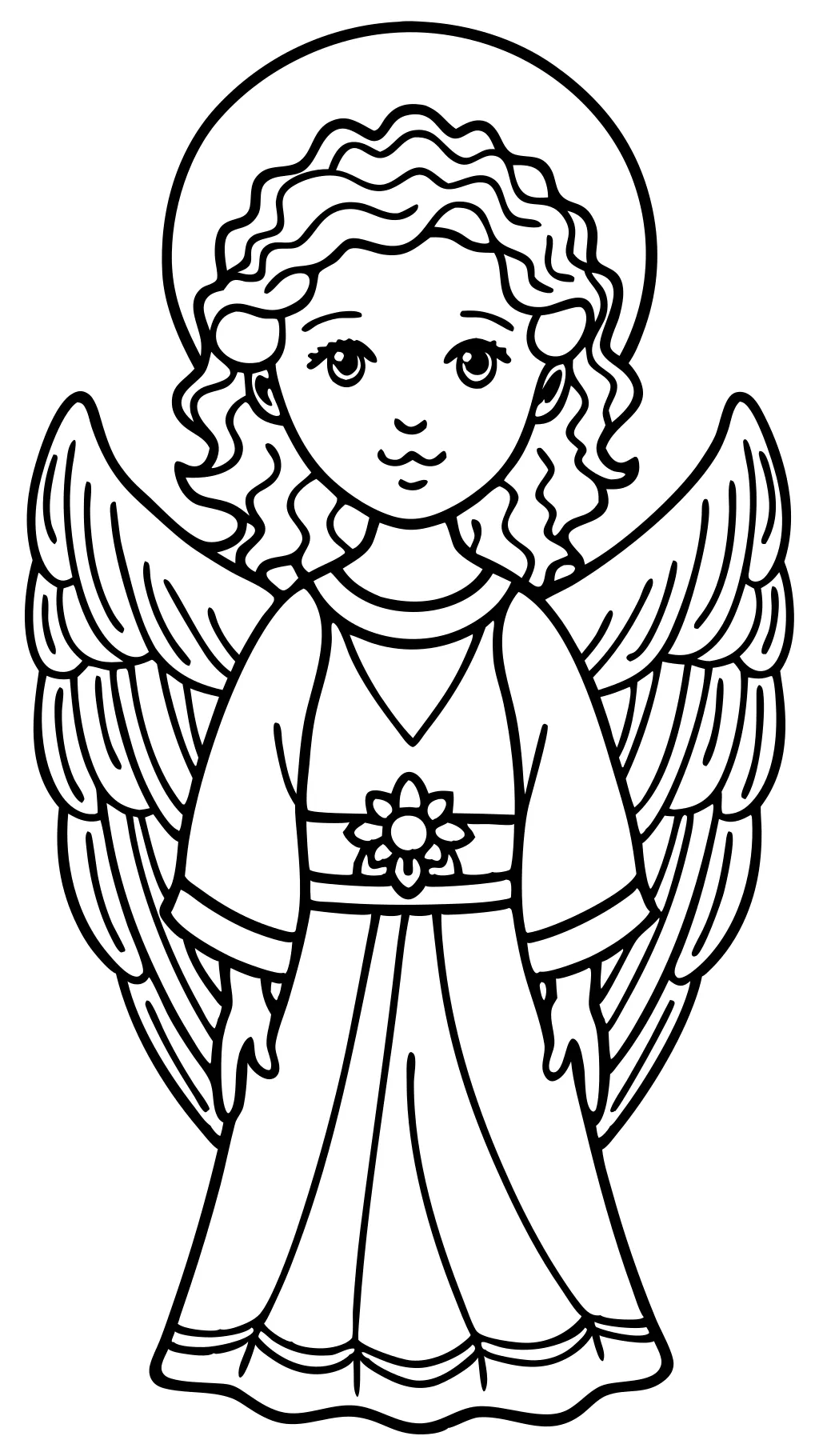 pages à colorier d’ange gratuit